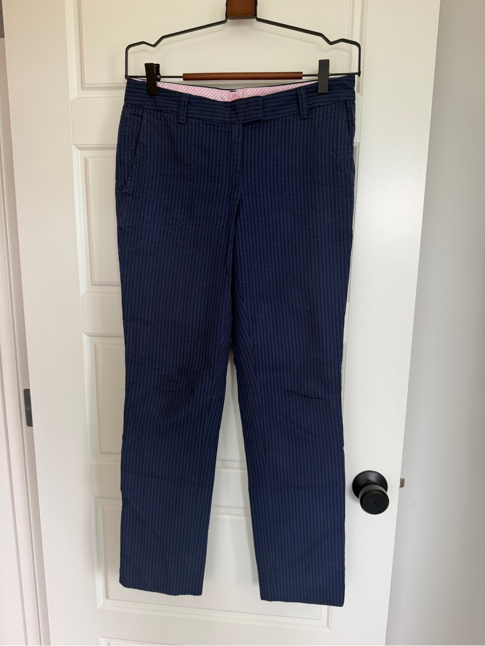 Women’s Brooks Brothers 100% Cotton Navy Pinstripe Chinos
